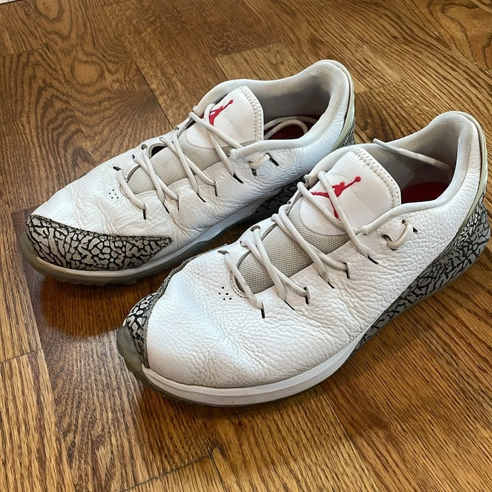 Nike Air Jordan ADG White Cement Golfing Shoes Men's Size 8.5.